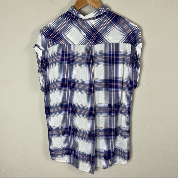 Rails White Plaid Flannel Sleeveless Button Down Shirt Women's Size Extra Small‎ - Picture 11 of 16